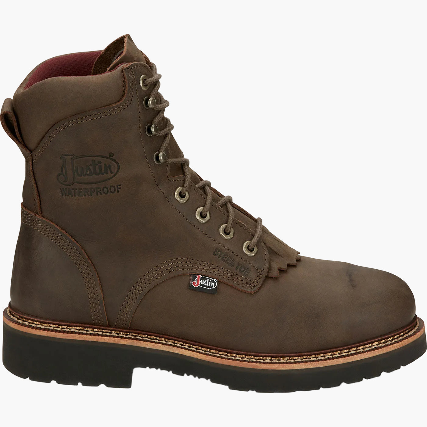 Justin Work Rivot Men's 8-inch Steel Toe Electrical Hazard Waterproof Work Boot