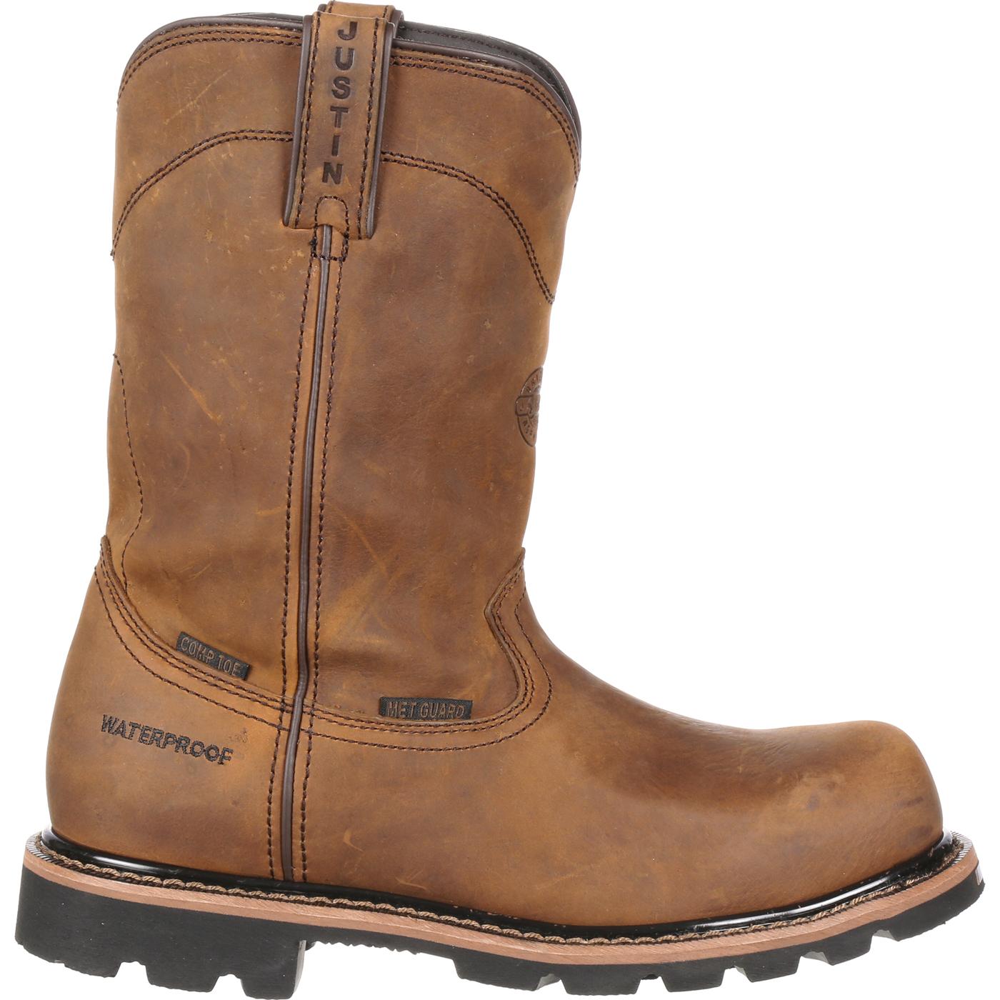 Justin Work Worker II Pulley Composite Toe Internal Met Guard Waterproof Western Work Boot - profile