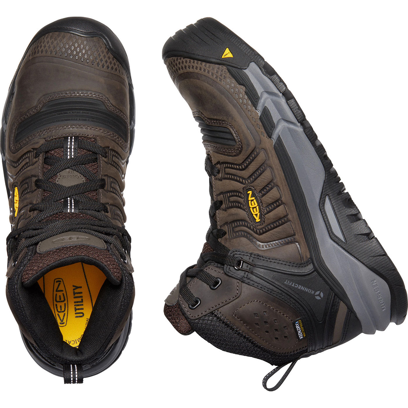 KEEN Utility Kansas City Mid Men's Carbon Fiber Toe Electrical Hazard Waterproof Hi-Top Athletic Work Shoe - birdseye