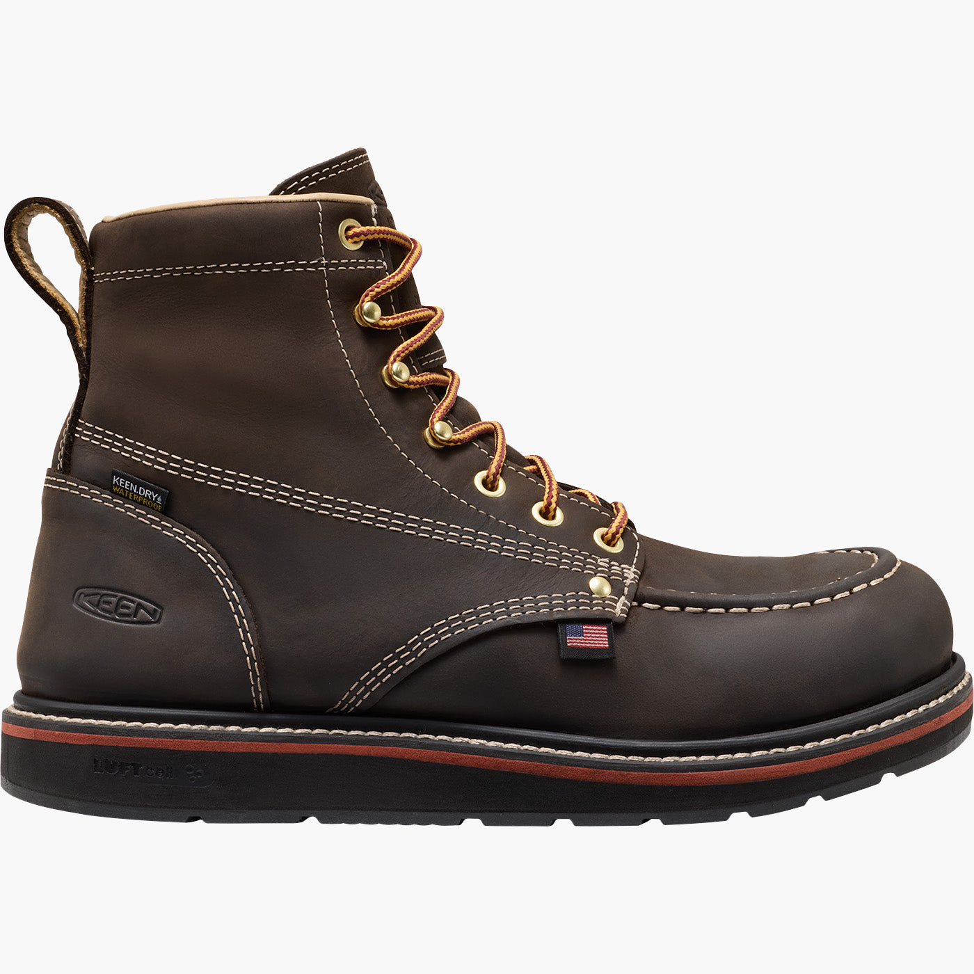 KEEN Utility Liberty Moc Men's 6-inch Carbon Toe Electrical Hazard Waterproof Wedge Work Boot