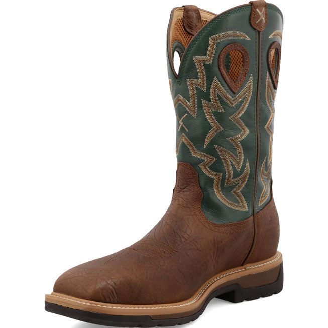 Twisted X Lite Men's 12-Inch Alloy Toe Electrical Hazard Waterproof Western Work Boot - profile