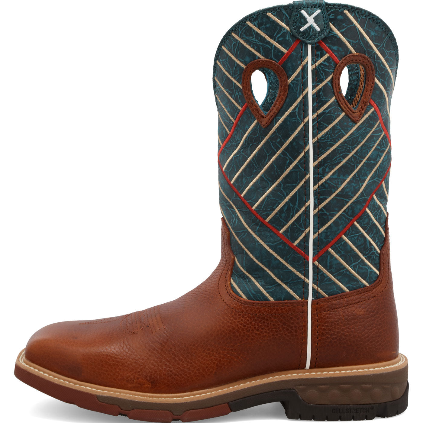 Twisted X CellStretch Men's 12-Inch Alloy Toe Electrical Hazard Western Work Boot - profile