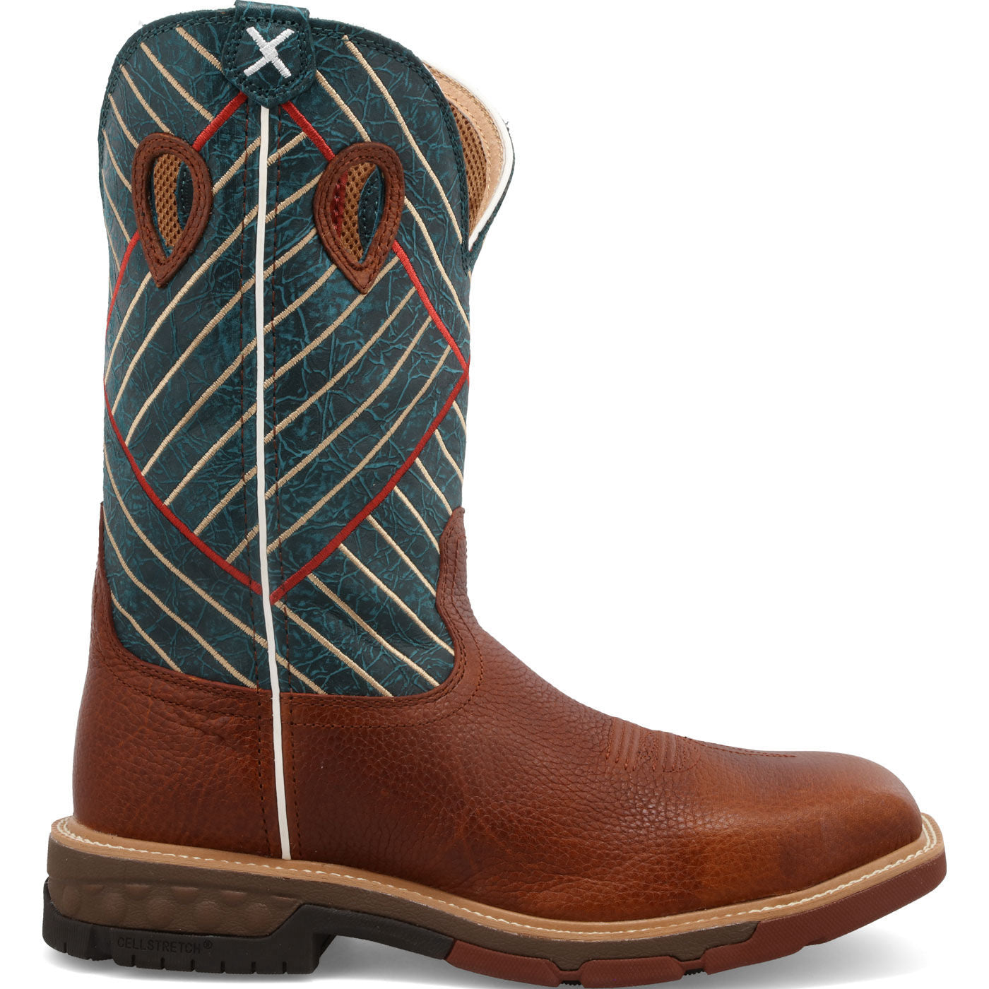 Twisted X CellStretch Men's 12-Inch Alloy Toe Electrical Hazard Western Work Boot - profile