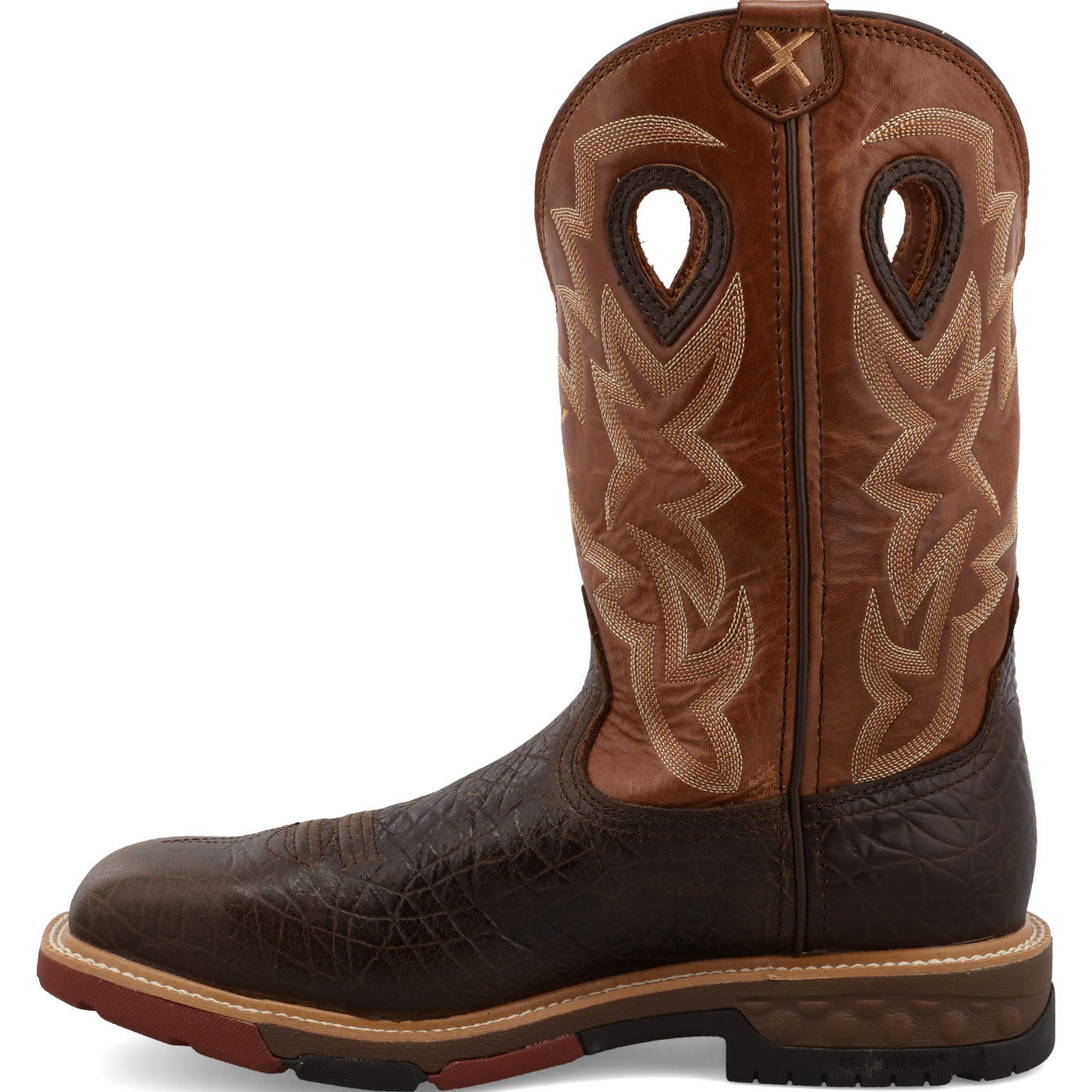 Twisted X Men's 12-Inch Alloy Toe Electrical Hazard Waterproof Western Work Boot - profile
