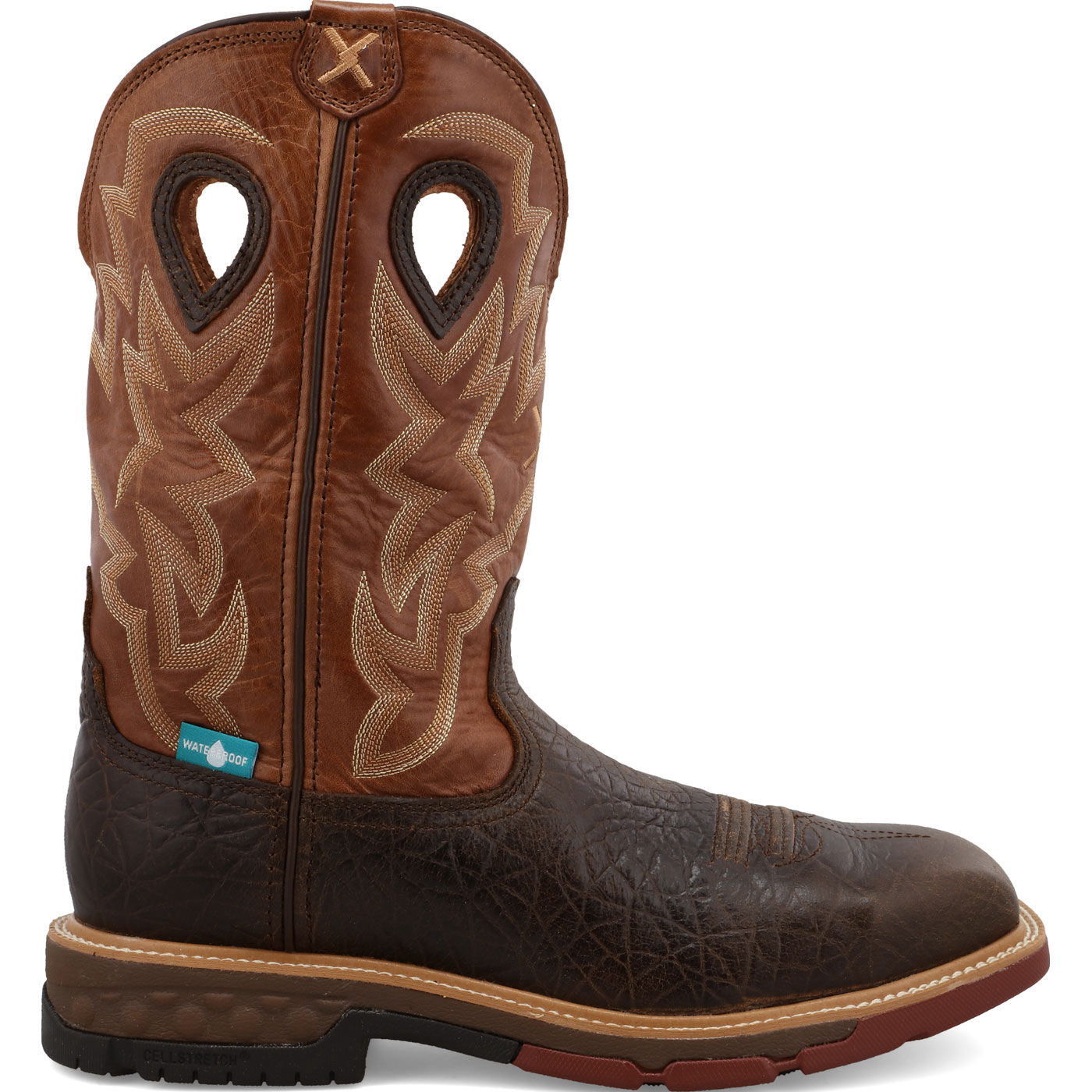 Twisted X Men's 12-Inch Alloy Toe Electrical Hazard Waterproof Western Work Boot - profile