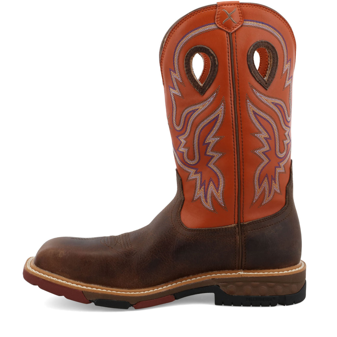 Twisted X CellStretch Men's 12-Inch Nano Toe Electrical Hazard Waterproof Western Work Boot - profile