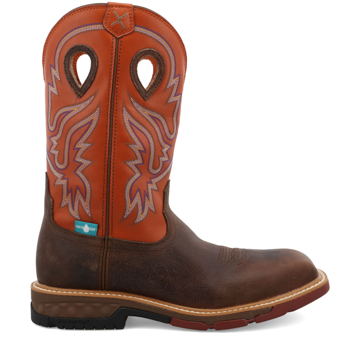 Twisted X CellStretch Men's 12-Inch Nano Toe Electrical Hazard Waterproof Western Work Boot - profile