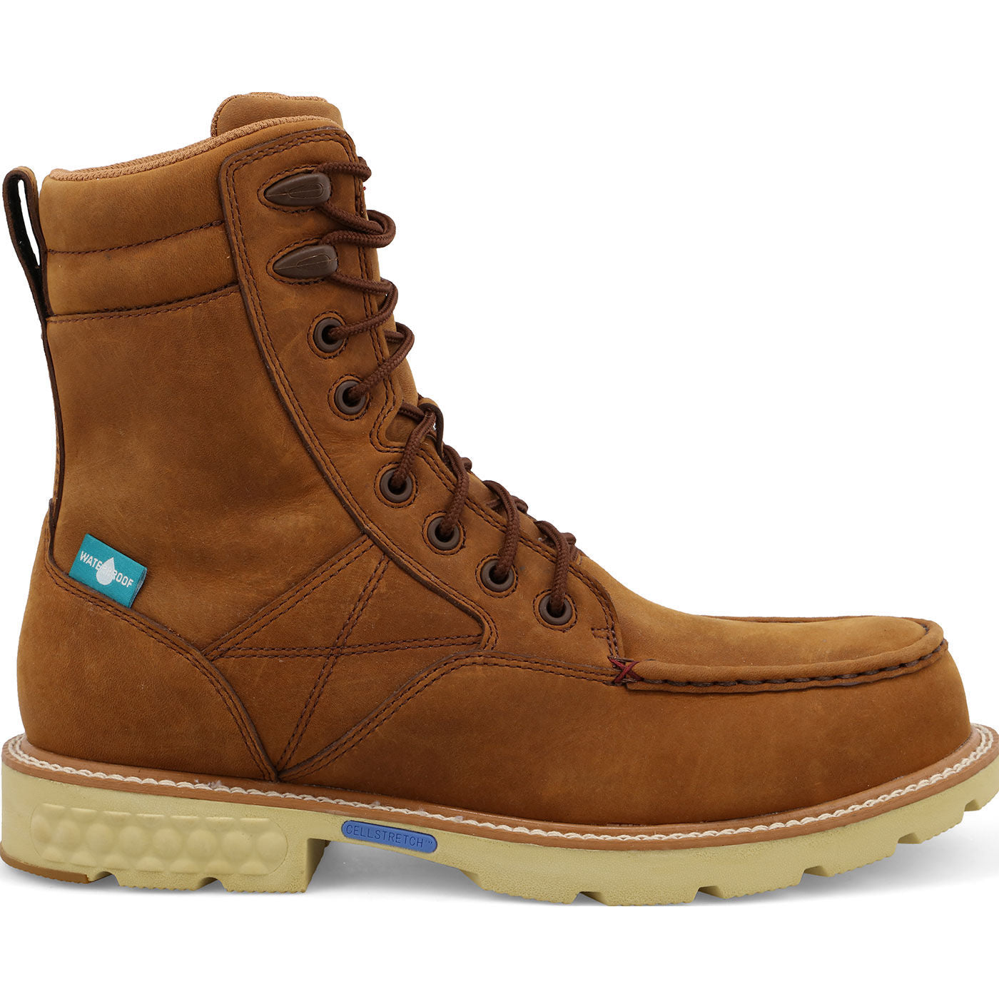 Twisted X Men's 8-Inch Moc Nano Toe Electrical Hazard Waterproof Leather Work Boot - profile