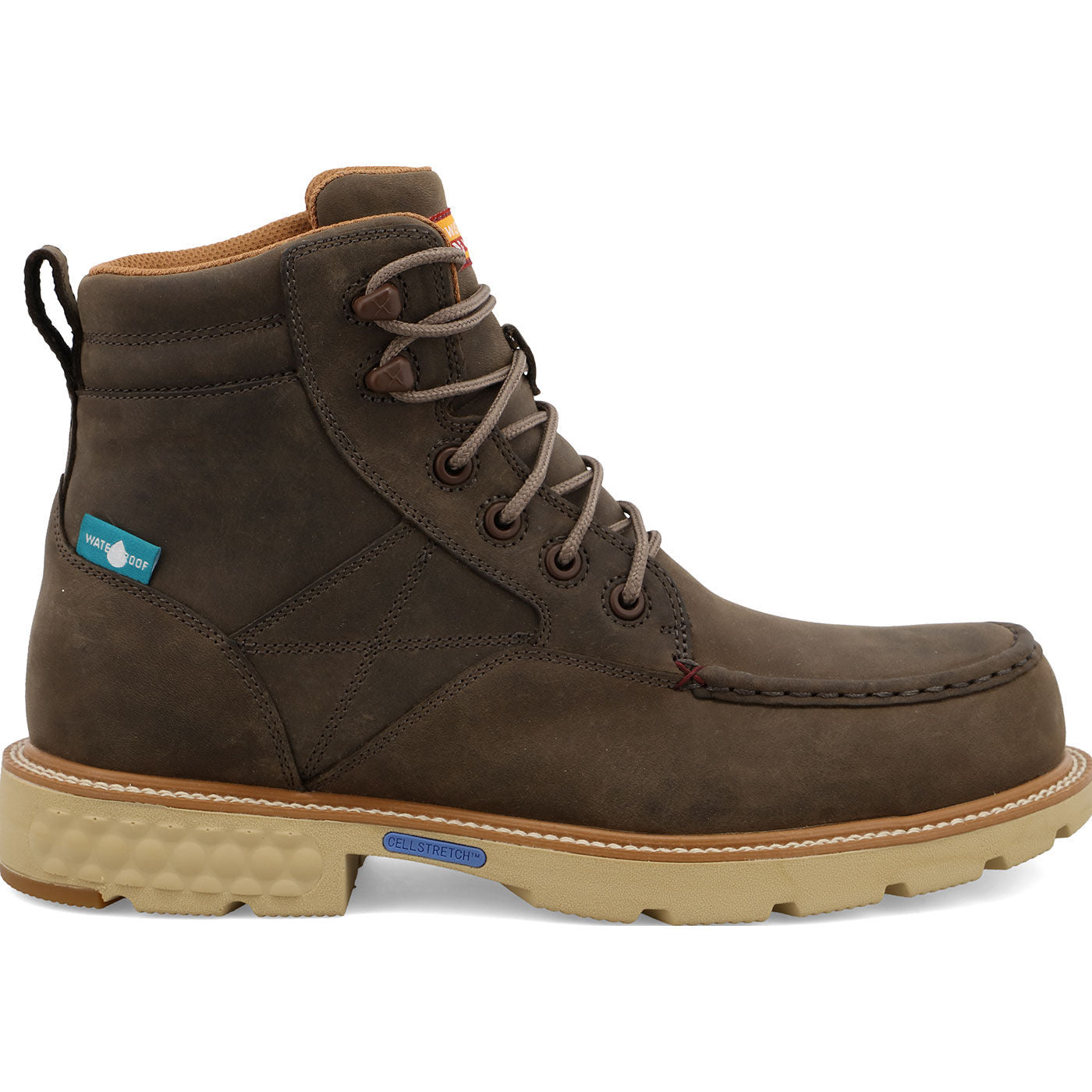 Twisted X Men's 6-Inch Moc Nano Toe Electrical Hazard Waterproof Leather Work Boot - profile