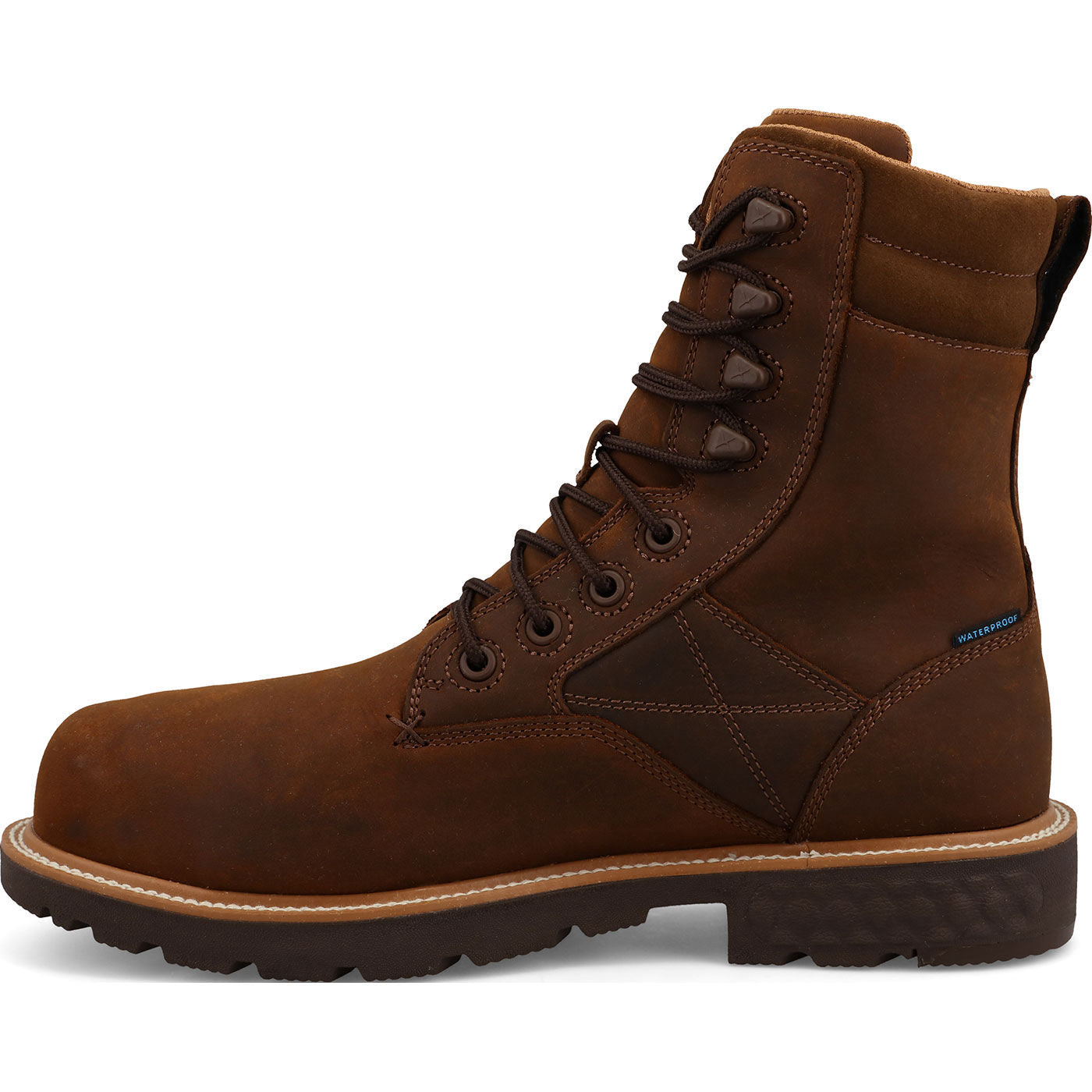 Twisted X Men's 8-Inch Internal Metatarsal Nano Toe Electrical Hazard Waterproof Leather Work Boot - profile