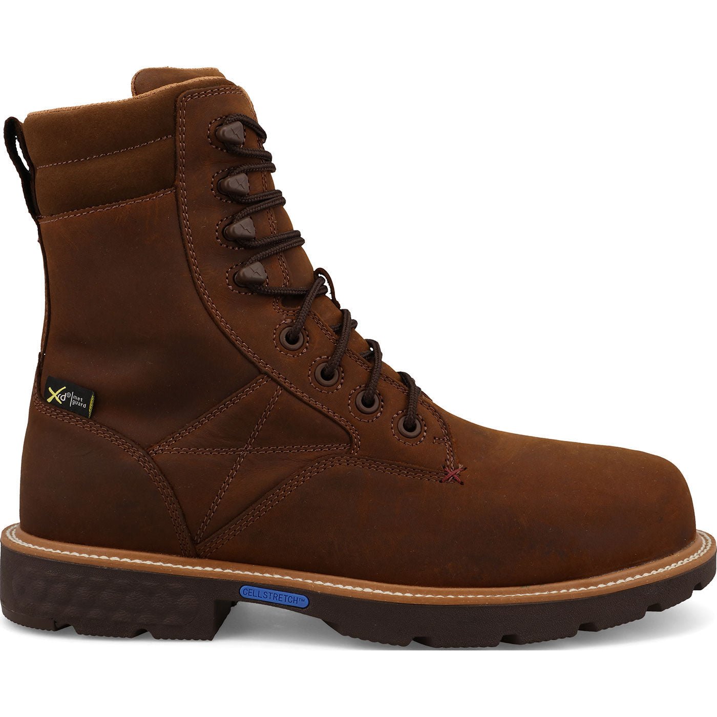 Twisted X Men's 8-Inch Internal Metatarsal Nano Toe Electrical Hazard Waterproof Leather Work Boot - profile