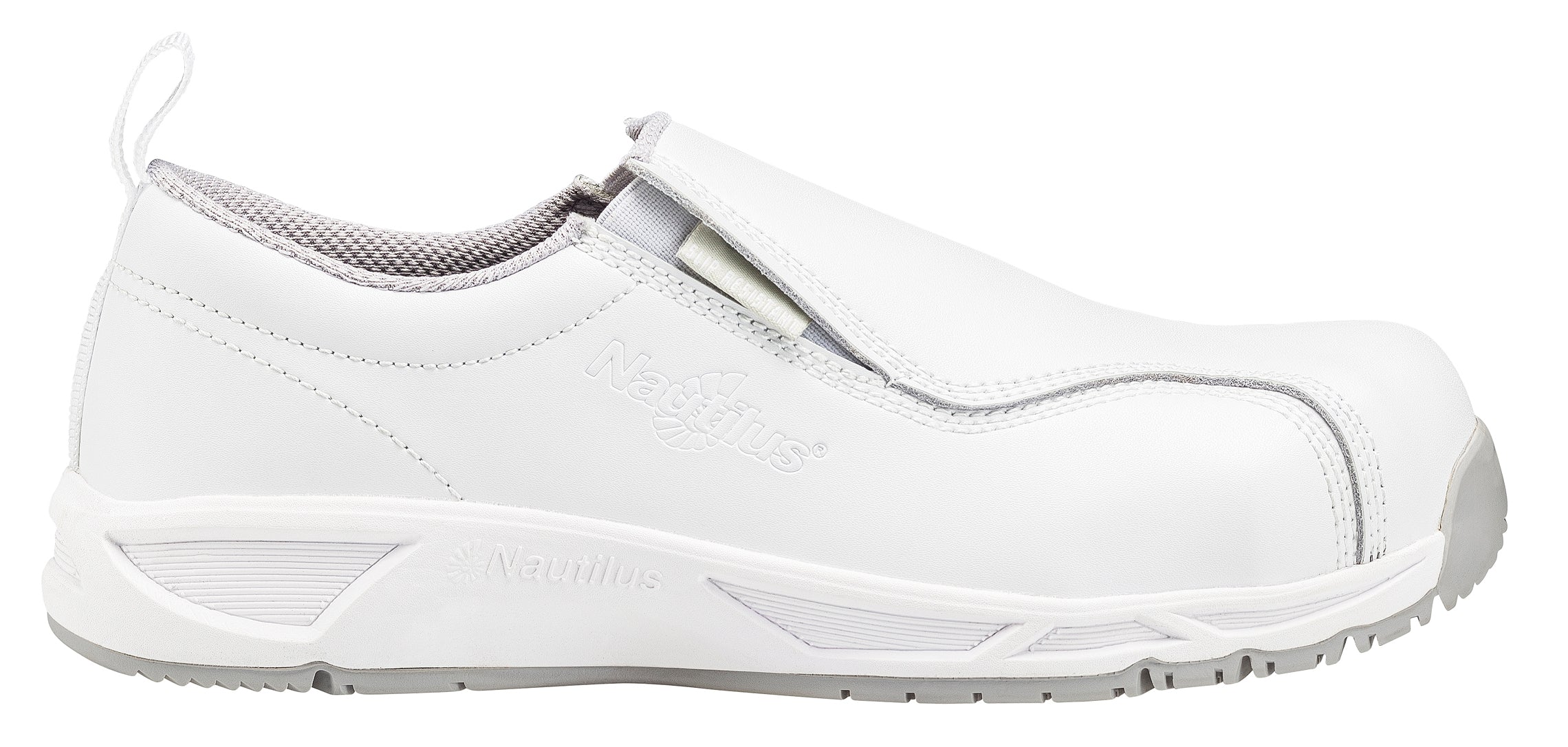 Nautilus ESD Men's Carbon Toe Static Dissipative Non-Metallic Leather Slip On Work Shoe - profile