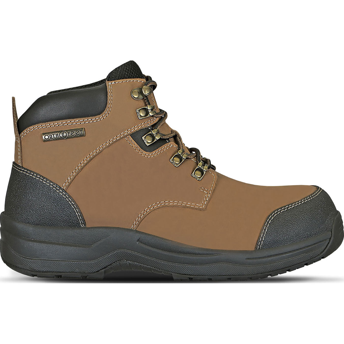 OrthoFeet Granite Men's 6-inch Composite Toe Electrical Hazard Waterproof Work Boot - profile