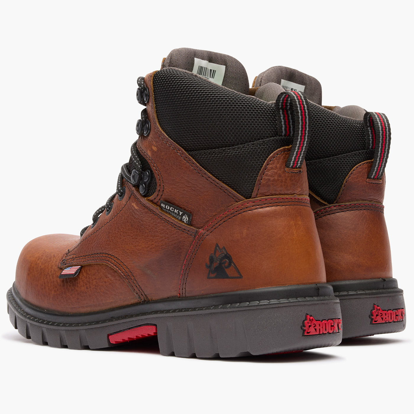 ""Rocky Worksmart 6"" Waterproof Composite Toe Work Boot" - doubleheel"