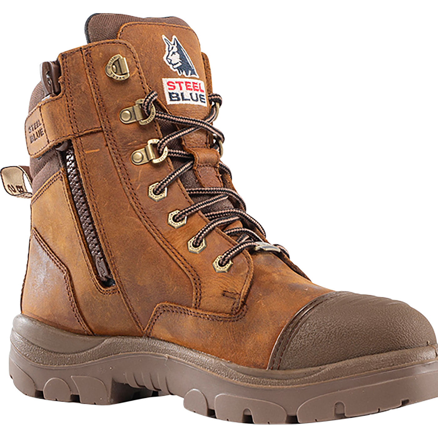Steel Blue Southern Cross Scuff Zip Men's 6 inch Steel Toe Electrical Hazard Waterproof Work Boot