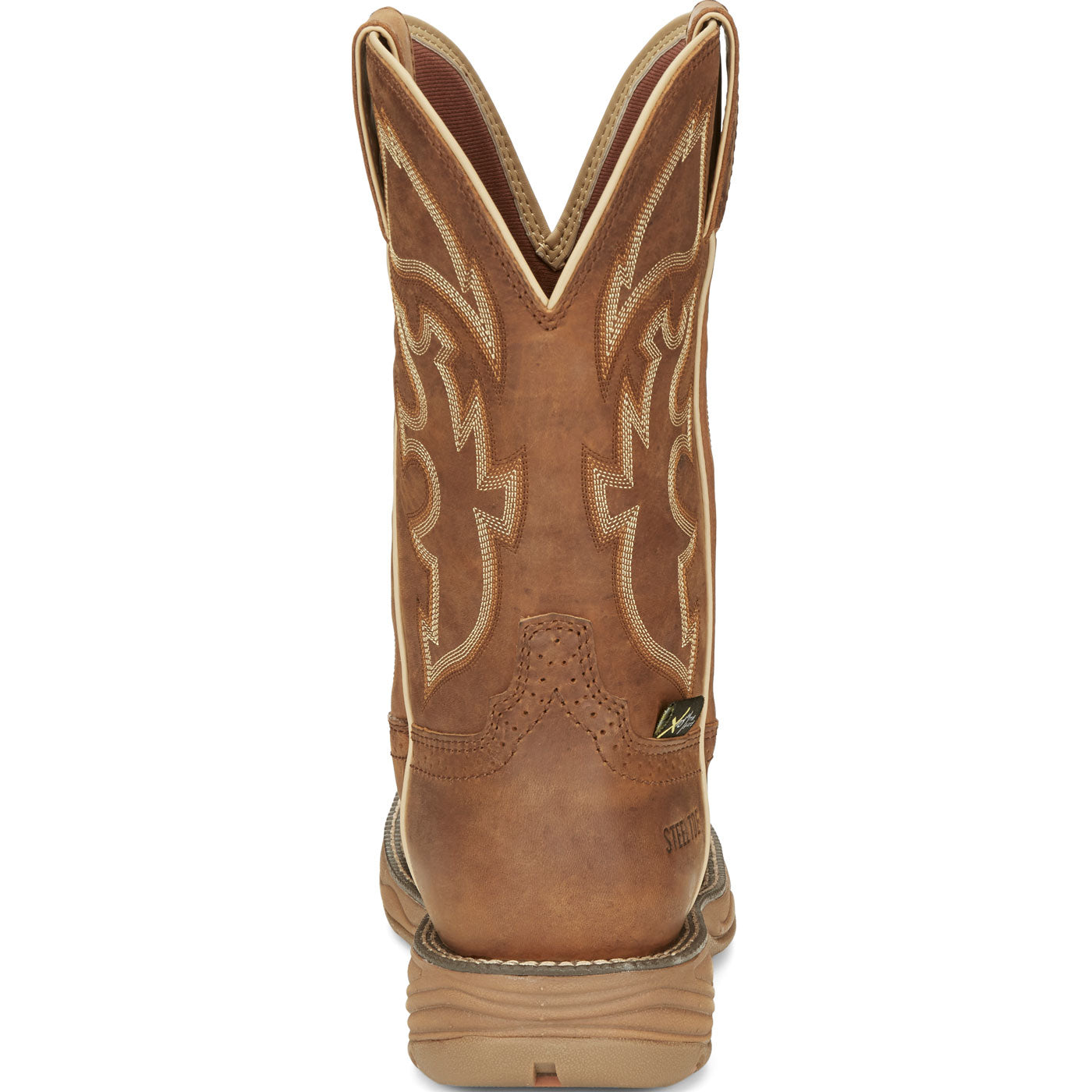 Justin Work Stampede Rush Men's Internal Met Steel Toe Electrical Hazard Waterproof Pull-on Western Work Boot - back