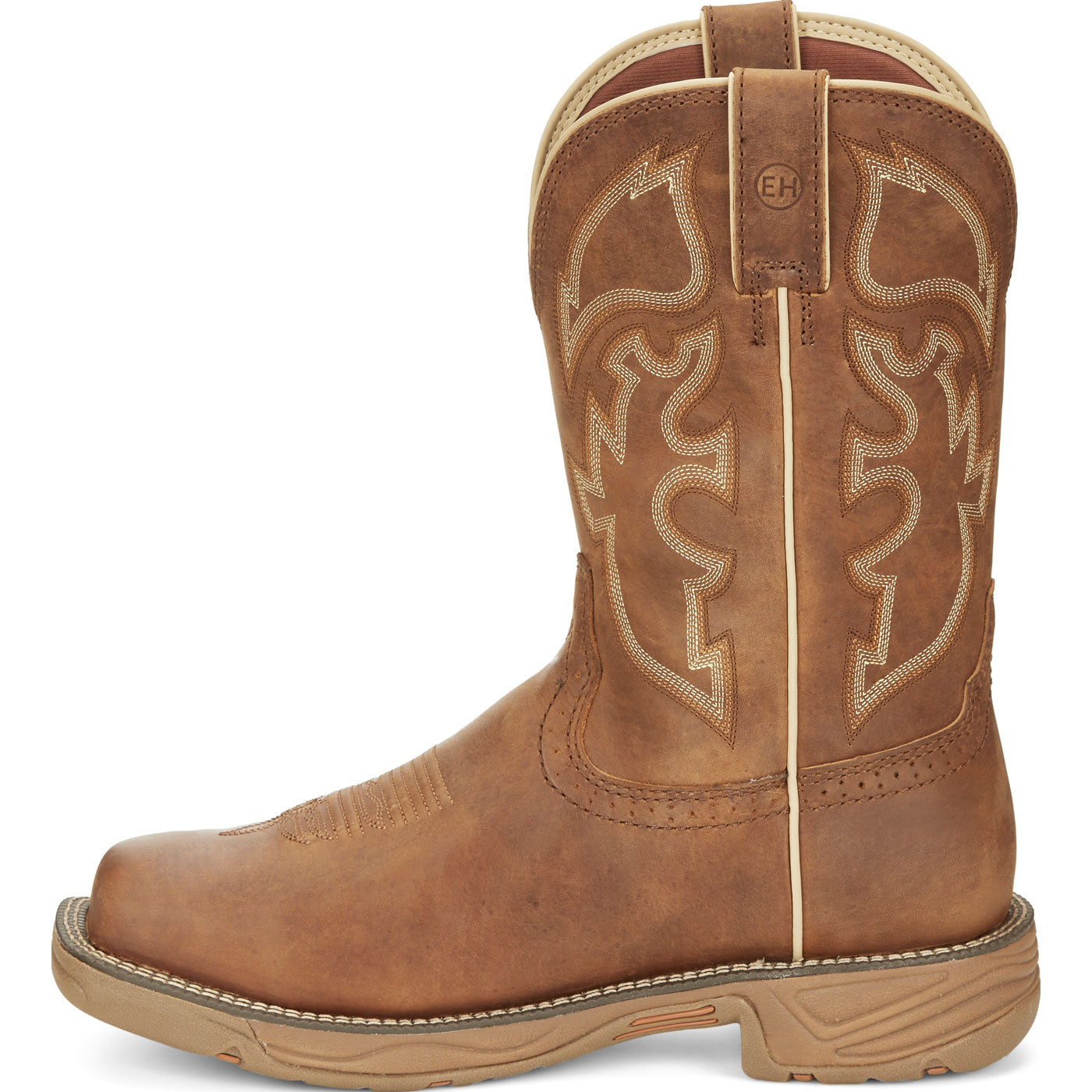 Justin Work Stampede Rush Men's Internal Met Steel Toe Electrical Hazard Waterproof Pull-on Western Work Boot - profile