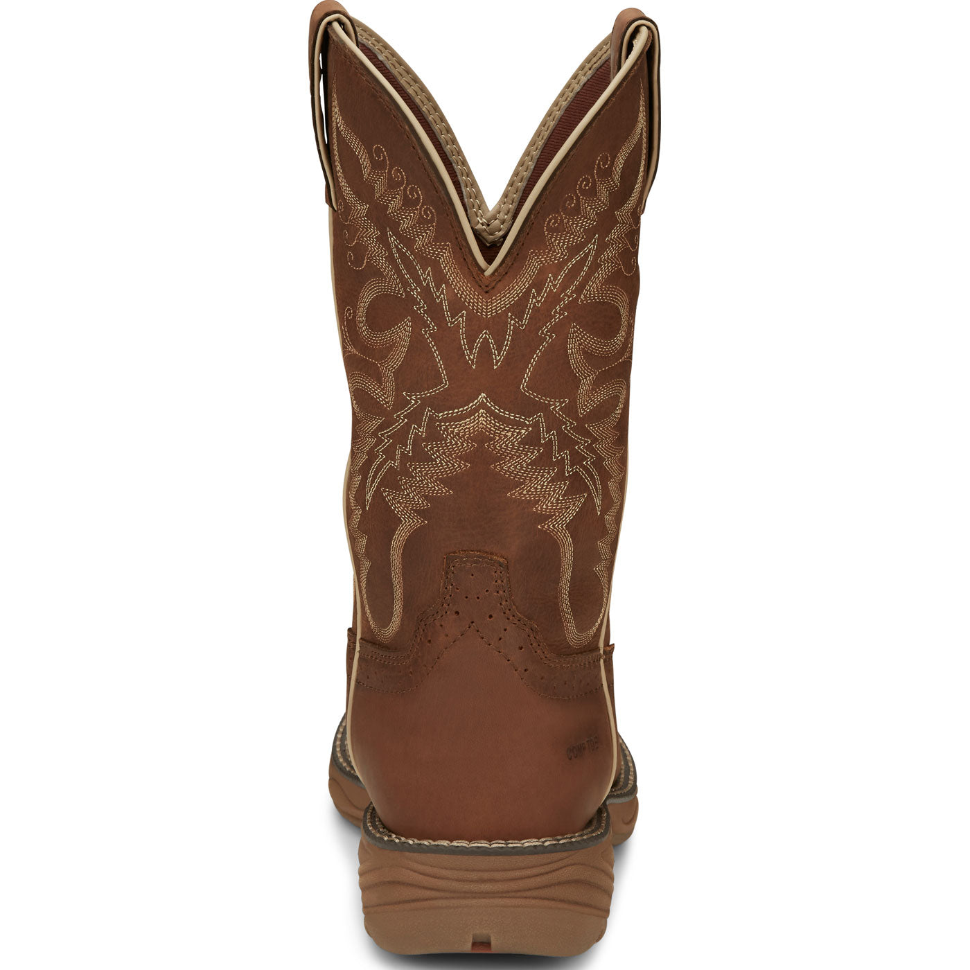 Justin Work Stampede Rush Women's Composite Toe Electrical Hazard Waterproof Pull-on Western Work Boot - back