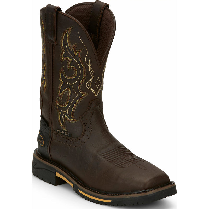 Justin Original Work Hybred Joist Rustic Barnwood Men's Composite Toe Waterproof Western Work Boot - main