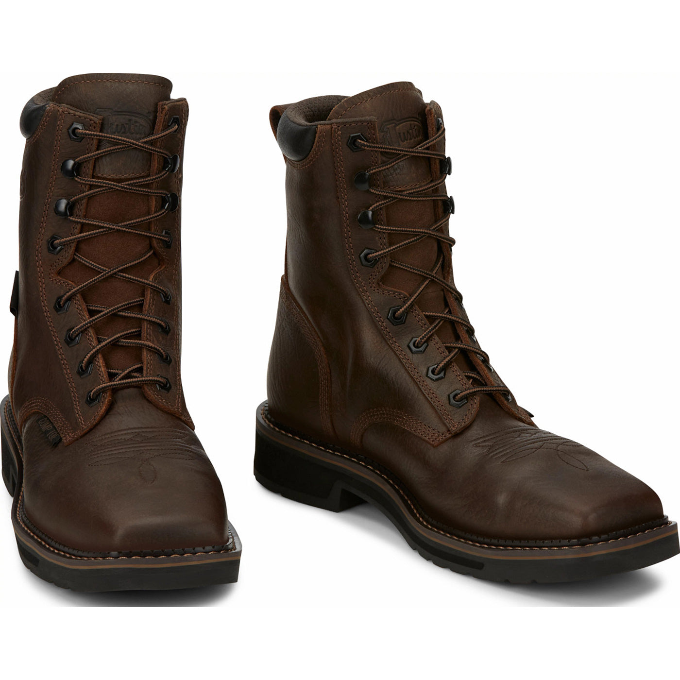 Justin Work Stampede Men's Composite Toe Waterproof Western Work Boot - front