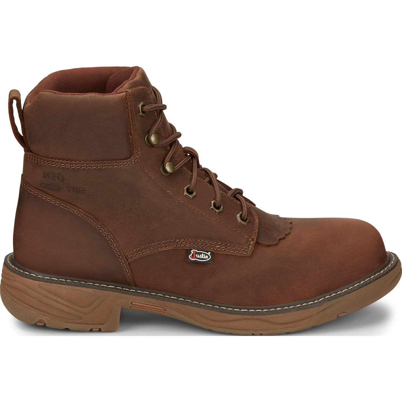 Justin Work Stampede Rush Corbett Men's 6-Inch Nano Composite Electrical Hazard Waterproof Work Boot - profile