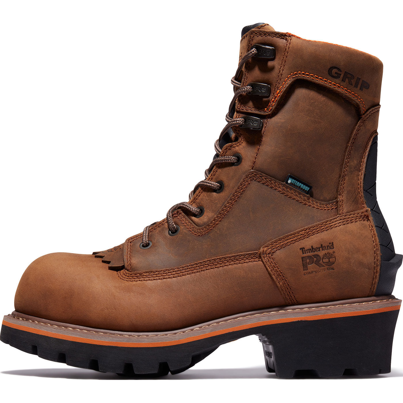 Timberland PRO Evergreen Men's 8-inch Composite Toe Waterproof Logger Work Boot - profile