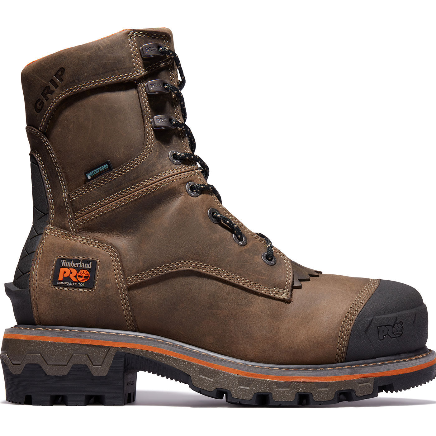 Timberland PRO Boondock HD Men's 8-inch Composite Toe Waterproof Logger Work Boot - profile