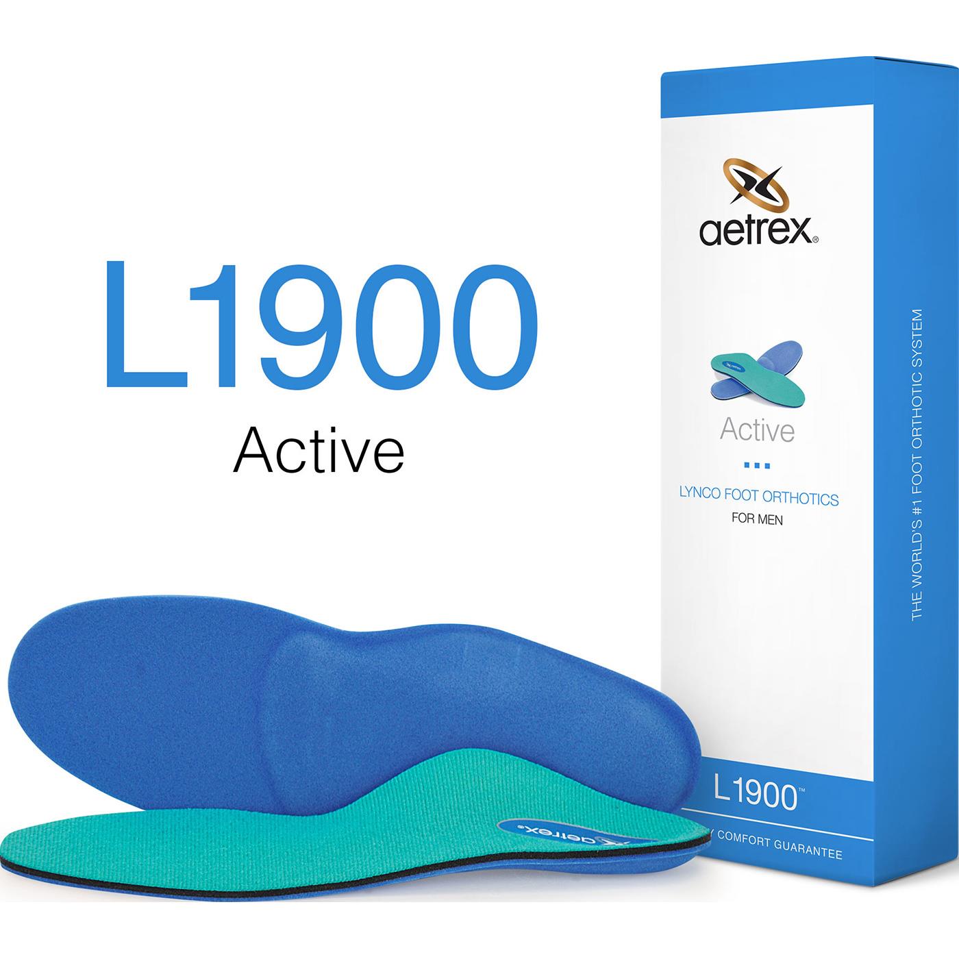 Aetrex Men's Active Medium/High Arch Orthotic for Athletic Shoes